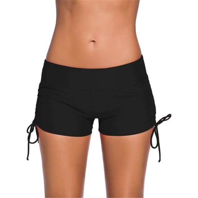 Soidarity Bañador de cintura baja con correa lateral de color liso para mujer Traje de baño Negro M Soidarity OD001260-02