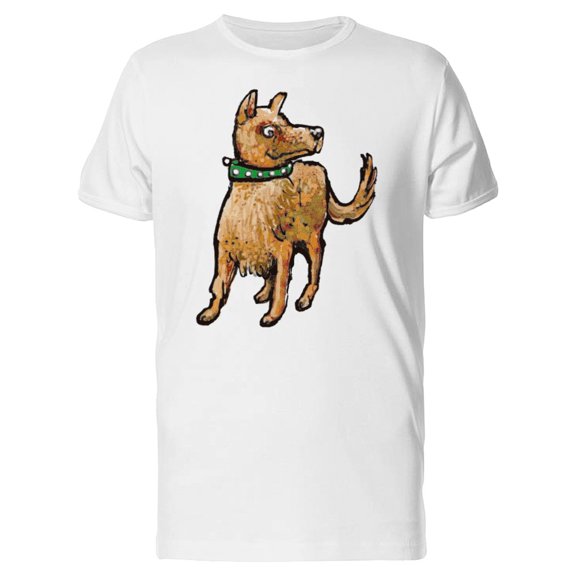 Drawing Of A Green Collar Dog Tee Men's -Image by Shutterstock