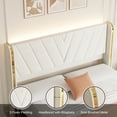 thumbnail image 3 of Full Upholstered LED Bed Frame with 4 Storage Drawers, Full Size Bed Frame with RGB LED Lights, Velvet Platform Bed Frame with Wingback Headboard, Modern Platform Bed Frame, No Box Spring Needed, 3 of 10