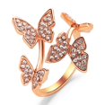 thumbnail image 5 of BNNG Adjustable Gold Plated Ring for Women, Branch Leaves Band Stacking Finger Ring,Paved Cubic Zirconia Stone Stackable Open Ring Butterfly Ring Layered Rhinestone Butterfly Ring, 5 of 9