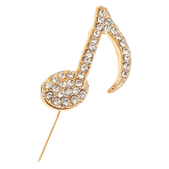 WHAMVOX Rhinestone Music Note Brooch Pin Alloy Creative Musical Theme Brooch Musical Instrument Lapel Badge Backpack Pins for Suits Dresses and Backpacks