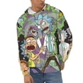 thumbnail image 2 of Rick And Morty Mens Active Sweatshirts Cozy Hoodie 3d Graphic Sweater Casual Winter Clothes Tops Coat X-Large, 2 of 7