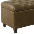 thumbnail image 6 of HomePop Ainsley Button Tufted Storage Bench - Light Brown Faux Leather, 6 of 7