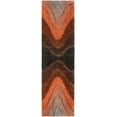 thumbnail image 4 of Well Woven Luze Orange Grey Hourglass Waves Geometric Thick Soft Plush 3D Textured Shag (2'7" x 9'10"), 4 of 8