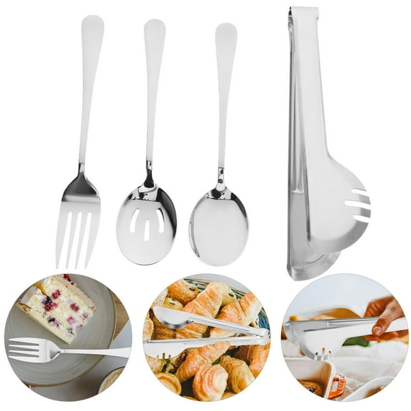 GOOHOCHY Serving Utensils for Parties Buffet Baby Travel Work Silver