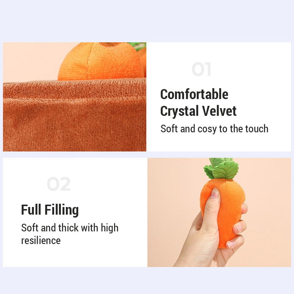 Carrot Interactive Dog Carrot Plush Toy Enrichment Dog Snuffle Puzzle Toys Cute Carrot Harvest Toy Pet Interactive Puzzle IQ Toy for Dogs and Cats