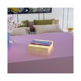 thumbnail image 5 of 10W Wireless Desktop Wooden Charging Board Phone Charger Adapter Electric Clock-Brown, 5 of 5