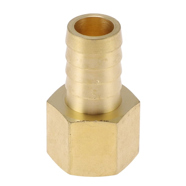 Accesorios para espiga de manguera de latón Unique Bargains 5/8" OD Conector de rosca hembra 1/2"NPT para aire, agua, aceite, gas, combustible 1 pieza tono dorado