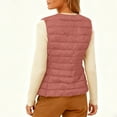 thumbnail image 4 of Xyxonk Women's Lightweight Quilted Puffer Vest V Neck Slim Fit Button Down Padded Gilet Thermal Sleeveless White Duck Down Coat Outerwear,Watermelon Red M, 4 of 8