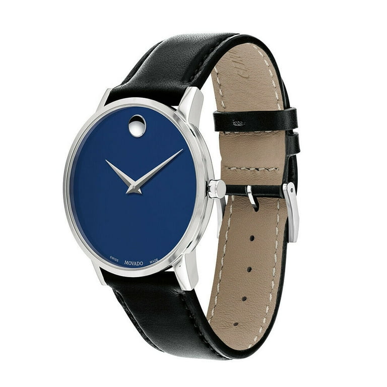 Movado Classic Museum 0607313 Men's Watch with Blue Dial, Silver