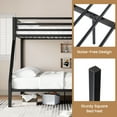 thumbnail image 4 of Sha Cerlin Black Twin over Full Size Metal Bunk Bed with Removable Durable Ladder, 4 of 12