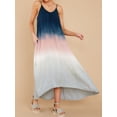 thumbnail image 4 of Robe Maxi Dégradée Sans Manches Dos Nu Col en V Ourlet Haut-Bas pour Femmes, 4 of 6