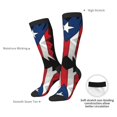 thumbnail image 5 of Women's Knee High Socks Puerto-Rico-Flag Vintage Outdoor Casual Tube Socks, 5 of 7