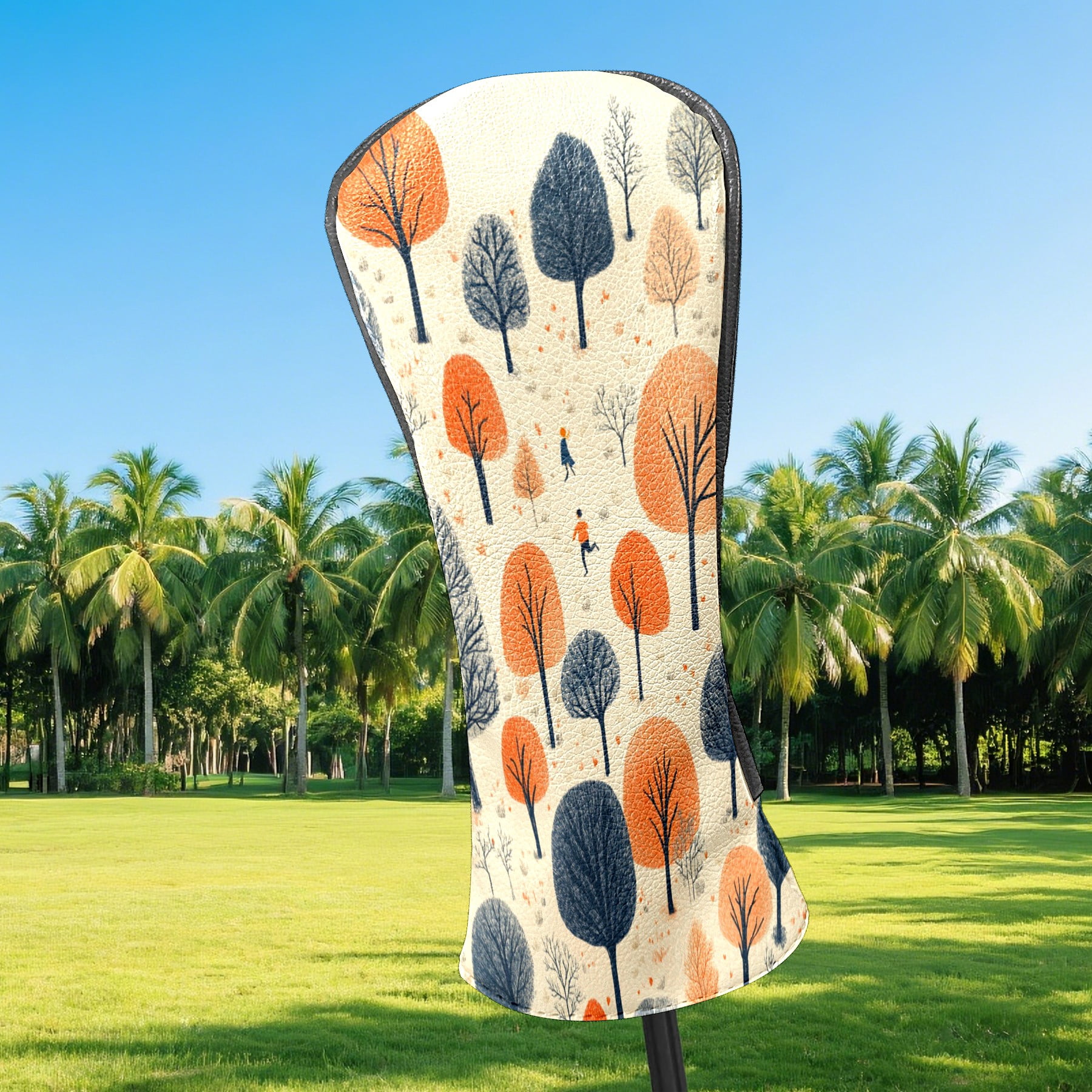 Golf Club Covers PU Leather Waterproof Head Covers for Fairway Woods Hybrids Trees Shrubs
