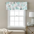 thumbnail image 3 of Ocean Coastal Kitchen Curtain Valances for Windows Farmhouse Short Curtains, Watercolor Sea Turtle Coral Shell Wood Grain Rod Pocket Valance Curtain for Bedroom Cafe Living Room 42"x18", 3 of 8