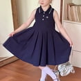 thumbnail image 6 of WOYY Girls Sleeveless Embroidery Polo Dress Preppy Style School Uniform Tank Dress, 6 of 8