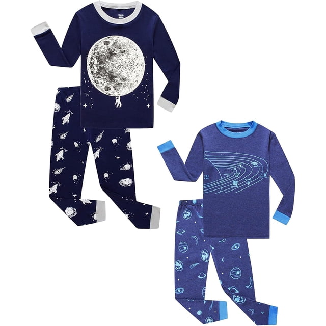 KikizYe Conjunto de pijamas para niños Pijamas para niños Pijamas navideños de manga larga para niños