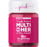Pink Simply Radiant Multi for Her + Collagen, Women's Multivitamin Supplement Gummies, 30 Count