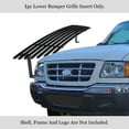 thumbnail image 2 of APS Compatible with Ford Ranger 2001-2003 2WD Lower Bumper Stainless Steel Black 8x6 Horizontal Billet Front Grill Grille Insert F85435J, 2 of 7