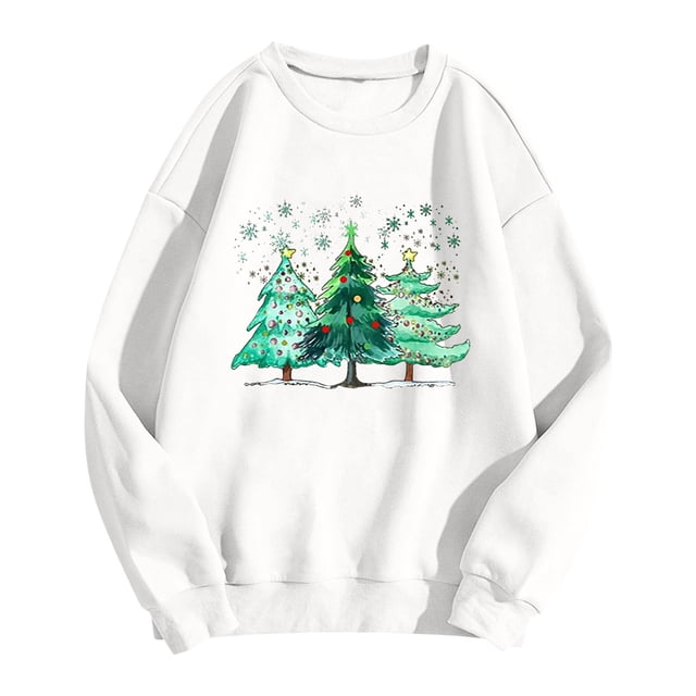 WEAIXIMIUNG Sweatshirts pour Femmes Tendance à Fermeture Éclair Manches Longues Mode Décontractée Col Rond Imprimé de Noël Hoodie Léger