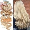 thumbnail image 2 of SEGO Curly Tape in Hair Extensions 100% Real Remy Human Hair Long Silky Thick Hair Gold Hair Acessories Black/Blonde/Gray/White Hair, 2 of 8