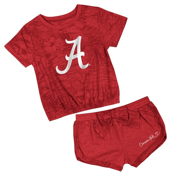 Toddler-Colosseum Crimson Alabama Crimson Tide Fern T-Shirt and Shorts Set