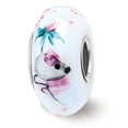 thumbnail image 1 of Fancy Bead White Sterling Silver Glass Pink Green 14.7 mm, 1 of 3
