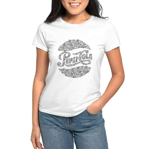 CafePress - Pepsi Logo Doodle Women's Dark T Shirt - Women's Classic T-Shirt