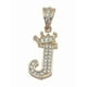 thumbnail image 4 of Cadena y dije de brillos con corona de oro laminado letra J, 4 of 8