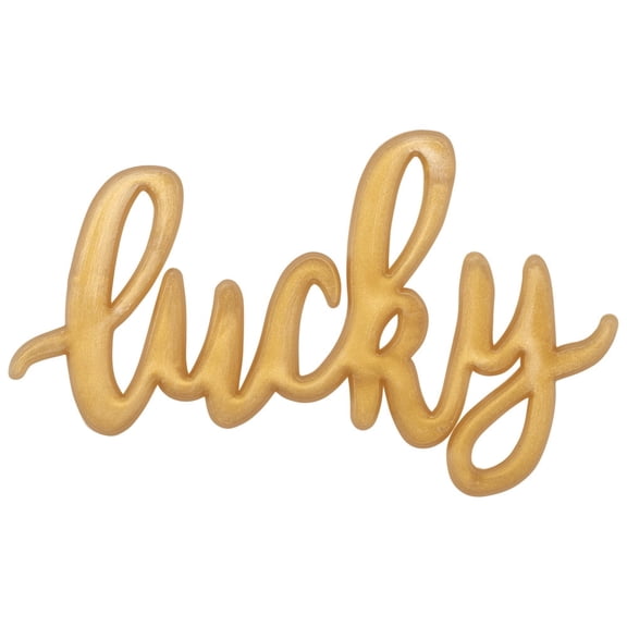 Cake topper CakeDrake Cupcake Layon Gold Lucky Script 12 Count