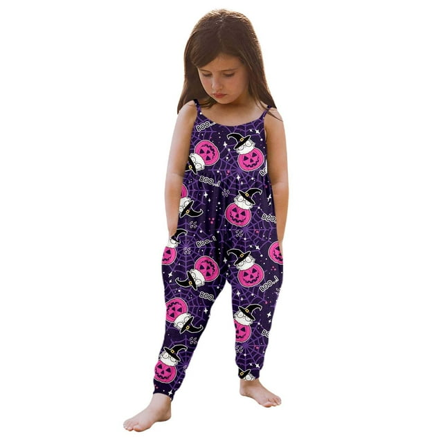 Weaiximiung Combinaison Imprimée de Noël pour Filles avec Pantalon Harem 3-4 Ans