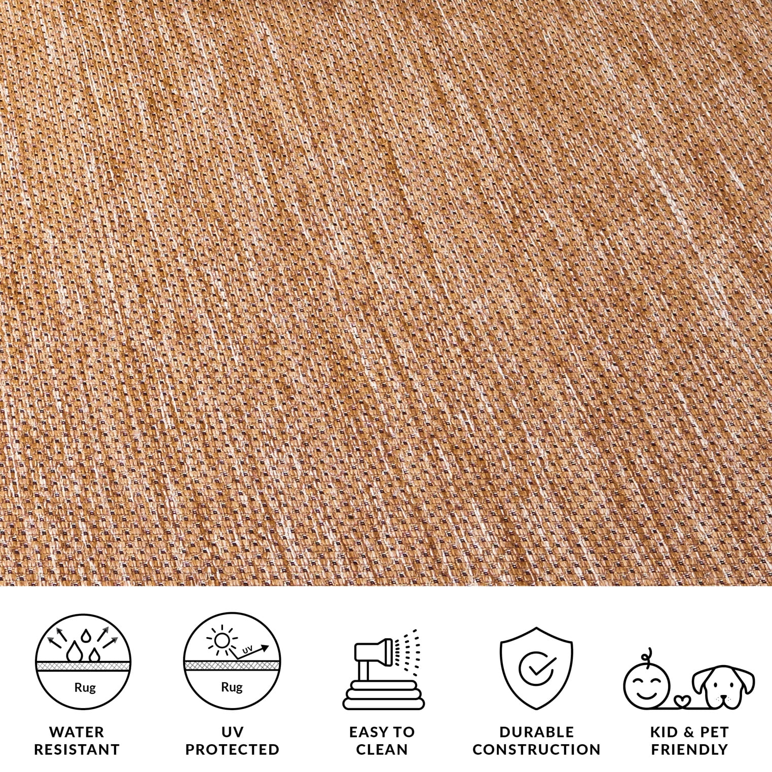 Safavieh Courtyard Justine Bordered Indoor/Outdoor Area Rug, Natural/Gold, 8' x 11'