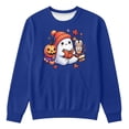 thumbnail image 4 of Gunia Boys Girls Halloween Ghost Sweatshirt Oversized Hoodies Cute Drop Shoulder Long Sleeve Pullover Sweatshirt With Pocket Casual Loose Fit Tops Fall Clothes Blue 11-12 Years, 4 of 4