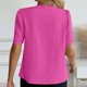 thumbnail image 2 of TaTaai Shoulder Ruffle Detail Top for Women, Short Sleeve Open Front Summer Blouse, Casual Cardigan with Metal Button Closure Gift, 2 of 6