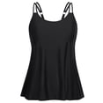 thumbnail image 4 of Yajing Womens Plus Size Swimwear Womens Flowy Tankini Tops Modest Bathing Suit Loose Fit Swimsuit Swim Tops No Bottom 2025 Black Xxl, 4 of 4