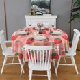 thumbnail image 2 of Strawberry Plants Fruit Flower Heart Round Tablecloth 60"x60",Wrinkle Wipeable Table Cloth for Kitchen Dining Room Picnic Patio Party, 2 of 6