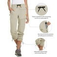 thumbnail image 5 of BALEAF Women's Cargo Pants For Women Quick Dry Water Resistant With 4 Zip-Closure Pockets Elastic Waist Beige Size XS, 5 of 6