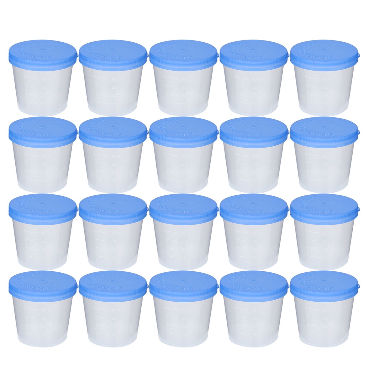 50pcs 40ml Urine Cup Plastic Sterile Urine Cups Specimen Collection Cups with Lids Urine