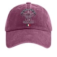 thumbnail image 1 of PMVFHDE Women's Washed Distressed Denim Printed Baseball Cap With Print Casual Style Wine, 1 of 3