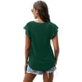 thumbnail image 3 of JWD Summer Ruffle Short Sleeve Knit Tunic Tops Shirts Tank Tee Blouse For Women, 3 of 7