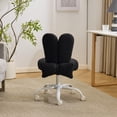 thumbnail image 2 of Ktaxon Teddy Fleece Office Chair, Rabbit Ear Backrest Vanity Chair, Adjustable Swivel Reading Chair for Home Office Black, 2 of 7