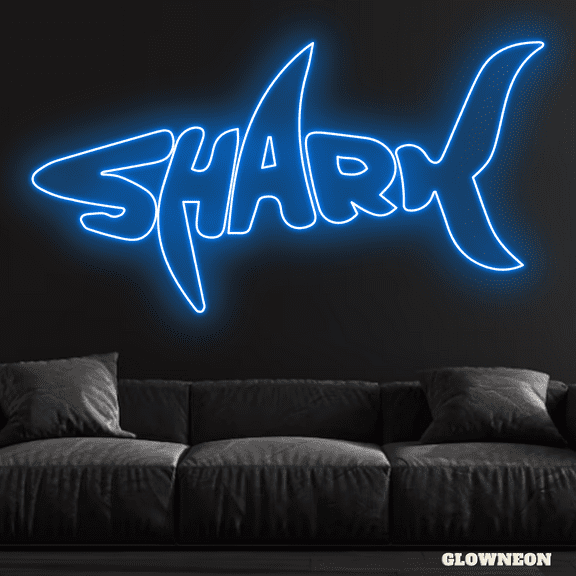 Glowneon Shark Neon Sign, Shark Wall Decor, Animal LED Light