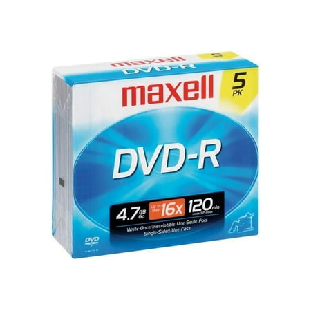 UPC: 0025215625909 | maxell 4.7GB 16X DVD-R 5 Packs Jewel Case Disc Model 638002