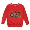 thumbnail image 4 of Chandail pour Petite Fille 14-16 Ans, Veste à Capuche pour Bébé, Pyjama à Manches Longues, Col Rond, Imprimé, Rouge 3-4 Ans, 4 of 4