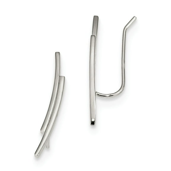 Primal Silver Sterling Silver Rhodium-plated Ear Climber Earrings