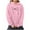 Pink, variant on Nmnitkp Hoodies for Women Comfortable Hoodies Y2K Casual Printed Round Neck Long Sleeved Loose Hooded Sweatshirts Brown,L