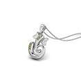 thumbnail image 2 of 925 Sterling Silver Round Peridot Hindu Religious Ganesh Unisex Necklace, 2 of 4