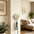 thumbnail image 4 of Wooden Paw Print Wall Hook, Decorative Dog Leash Stand Hanger with Metal Hook, Rustic Pet Supplies Organizer for Entryway, Cute Gift for Dog Lovers​, White, 4 of 6