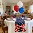 thumbnail image 6 of 4th of July Linen Table Runner American Flag Bow Stars Stripes Independence Day Seasonal Dinner Runner for Home Kitchen Dining Table Decoration 71"x13"inch, 6 of 6