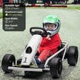 thumbnail image 2 of Geetinfly Go Kart for Kids,24V Battery 300WX2 Motors Pedal On Foot Go Cart,8MPH High Speed Drifting Car with Slow Start Function,Music,White, 2 of 6